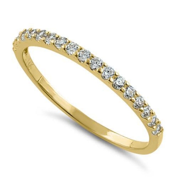 1.5mm Solid 14K YG 1/2 Eternity Wedding Band